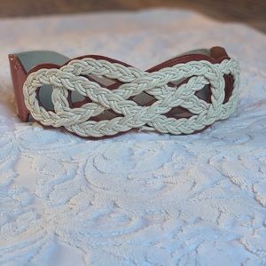 Anthropology Leather and Woven Belt